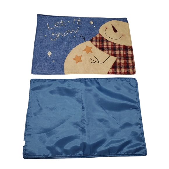 Let It Snow Kitchen Table Placemats Snowman /Farmhouse/Winter/Christmas - Picture 4 of 11